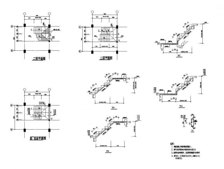 某楼梯节点构造CAD详图