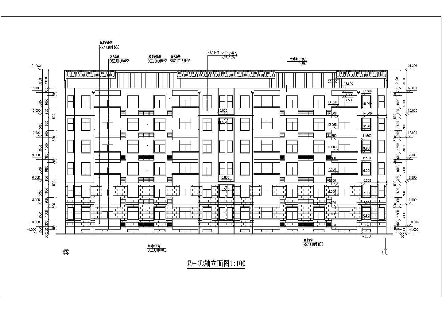 六层砖混结构住宅楼建施节点详图-图二
