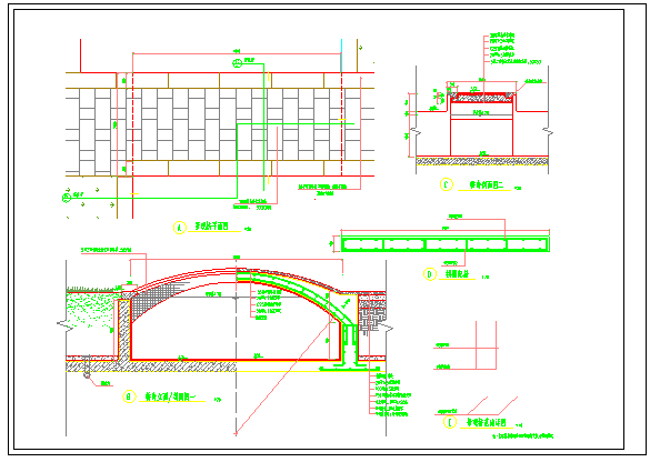 景观拱桥节点CAD图