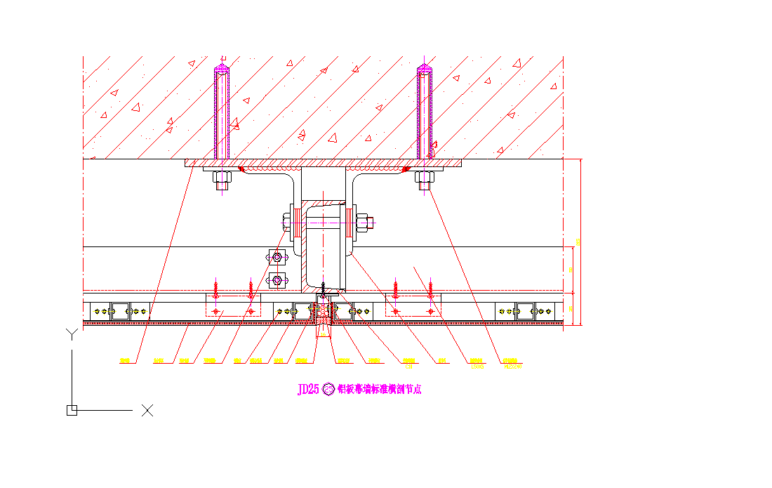 某地铝板幕墙节点构造图集CAD图纸-图二
