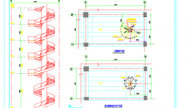 经典通用螺旋钢结构楼梯CAD节点详图