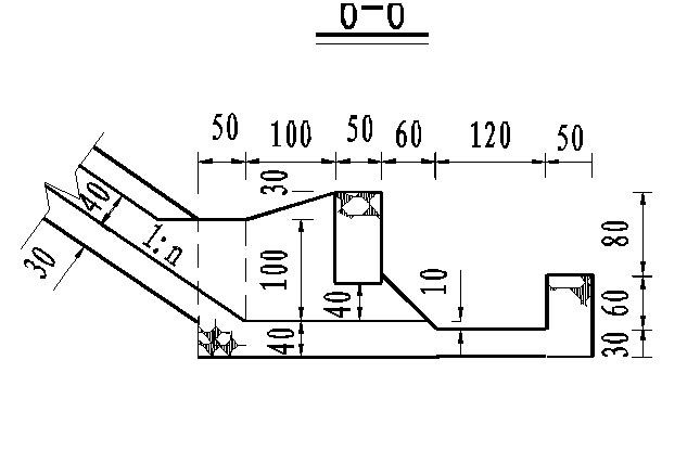 路桥交通防护工程急流槽一般构造节点详图设计图-图一