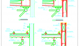 某地某阳光板与彩板纵向做法节点构造详图CAD图纸