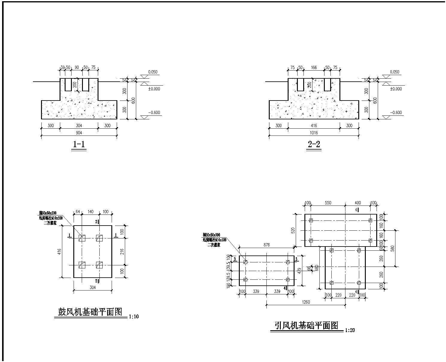 黑龙江某锅炉房基础设计节点构造详图-图二