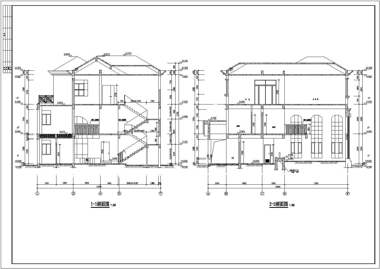 三层欧式风格别墅建筑施工CAD节点详图-图一