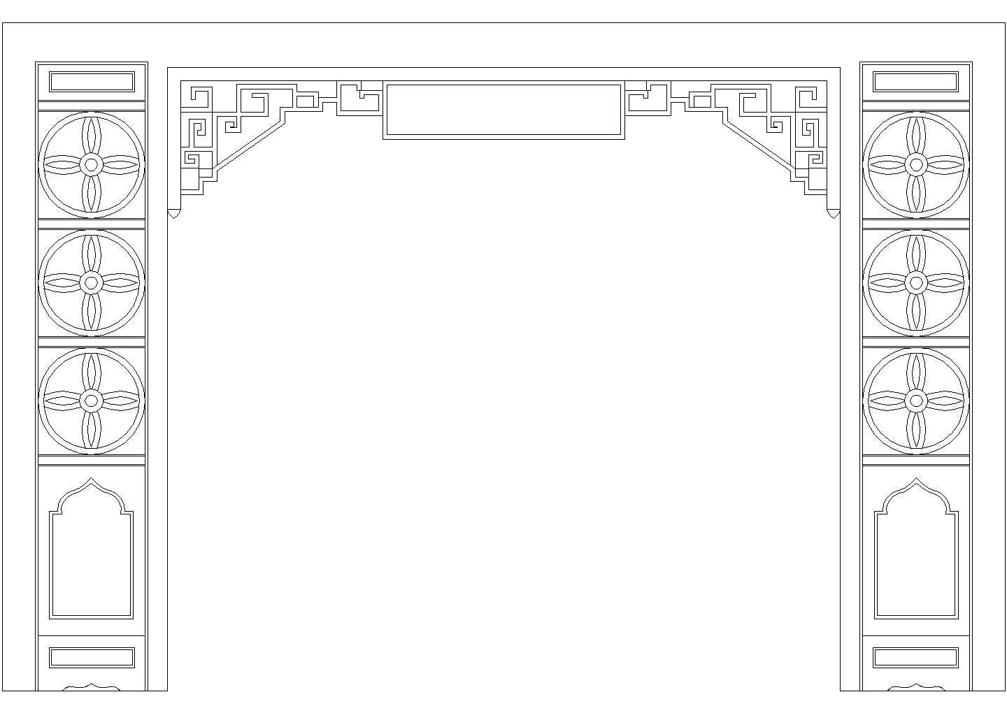 传统中式隔墙设计cad节点详图-图二