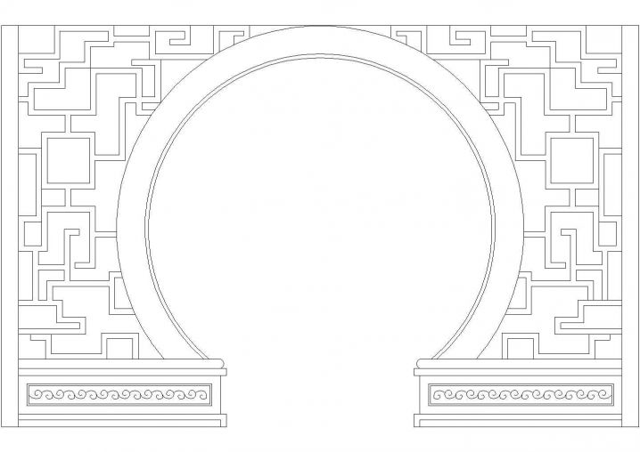 传统中式隔墙设计cad节点详图