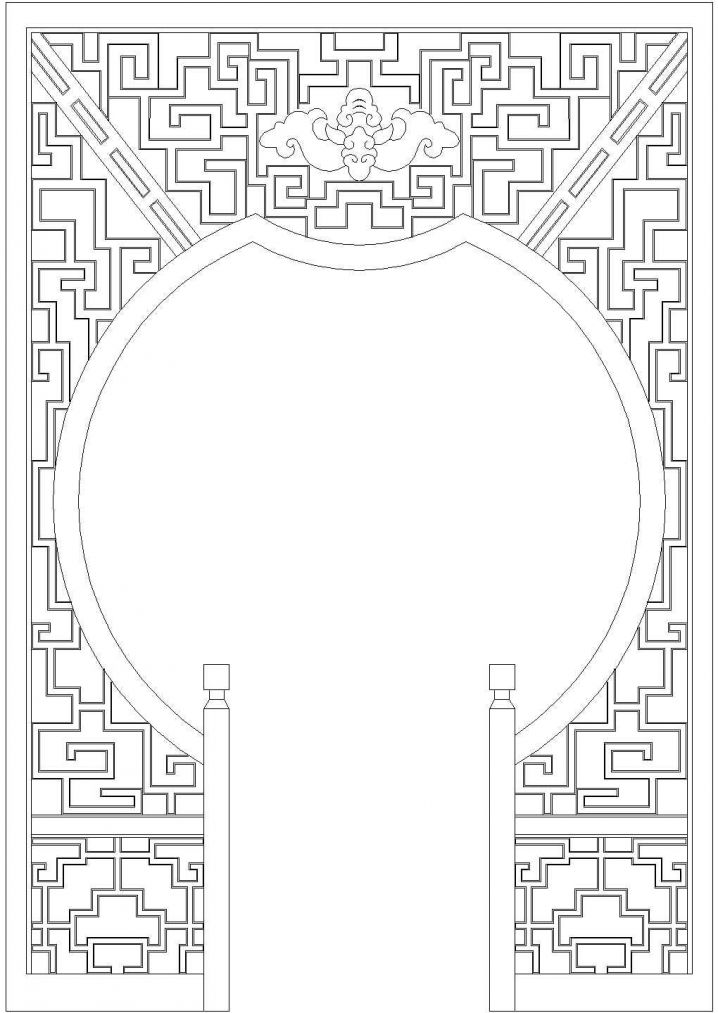 古典雅致的中式隔墙设计CAD节点详图