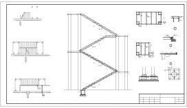 某商场室外钢梯设计CAD节点详图