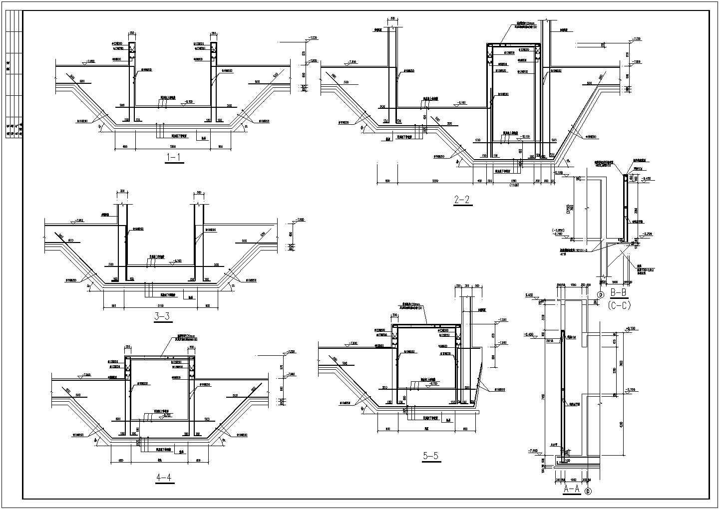 某地集水坑构造CAD节点详图-图一
