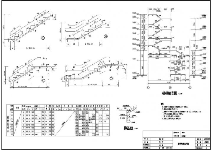 某建筑工程楼梯配筋节点构造详图