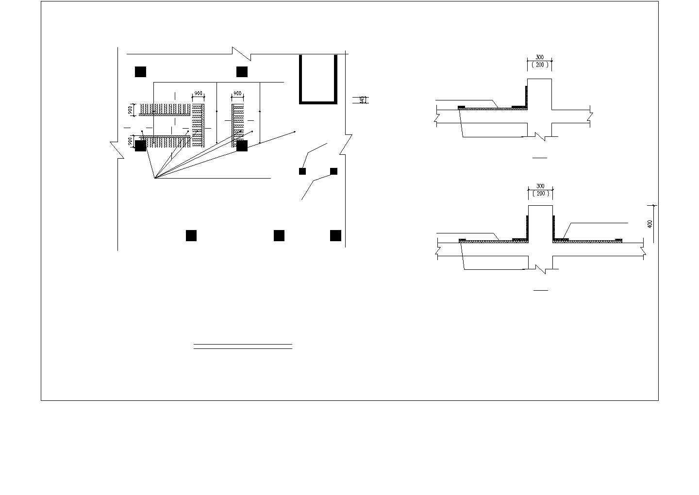 某建筑楼面板加固改造CAD节点详图-图一