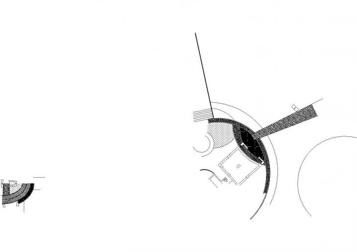 弓箭形景观CAD节点铺地详图