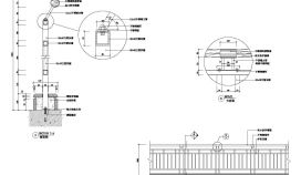 某建筑玻璃钢管栏杆设计CAD节点详图