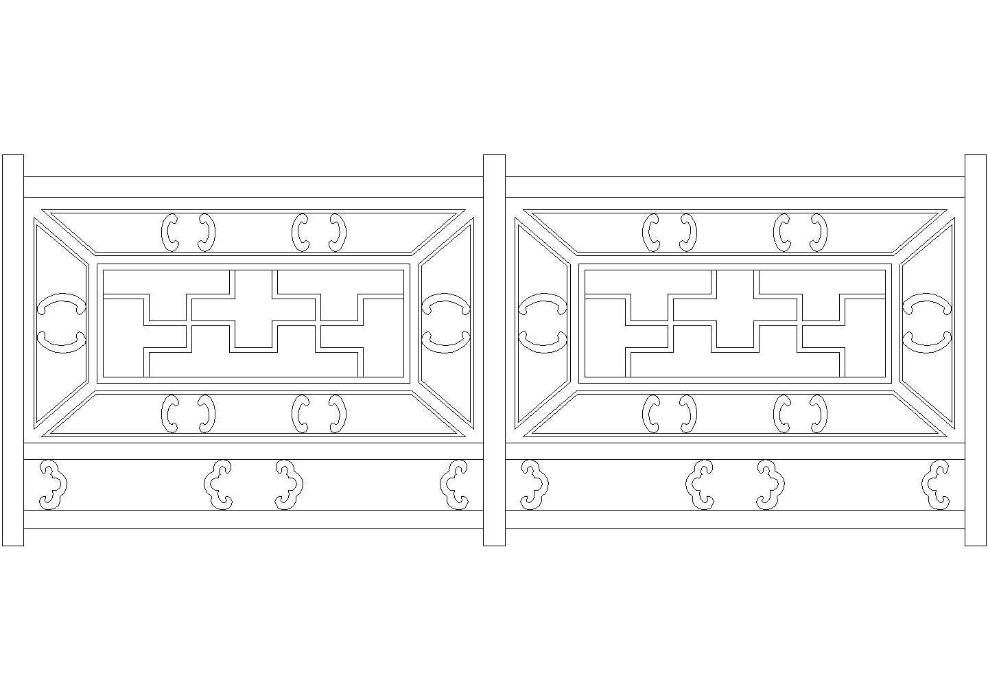 仿古栏板构造CAD节点详图-图一
