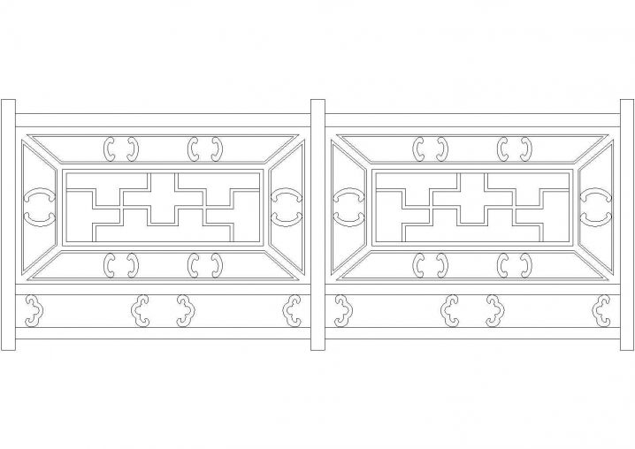 仿古栏板构造CAD节点详图