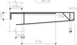 某建筑纯悬挑梁XL配筋构造CAD节点详图