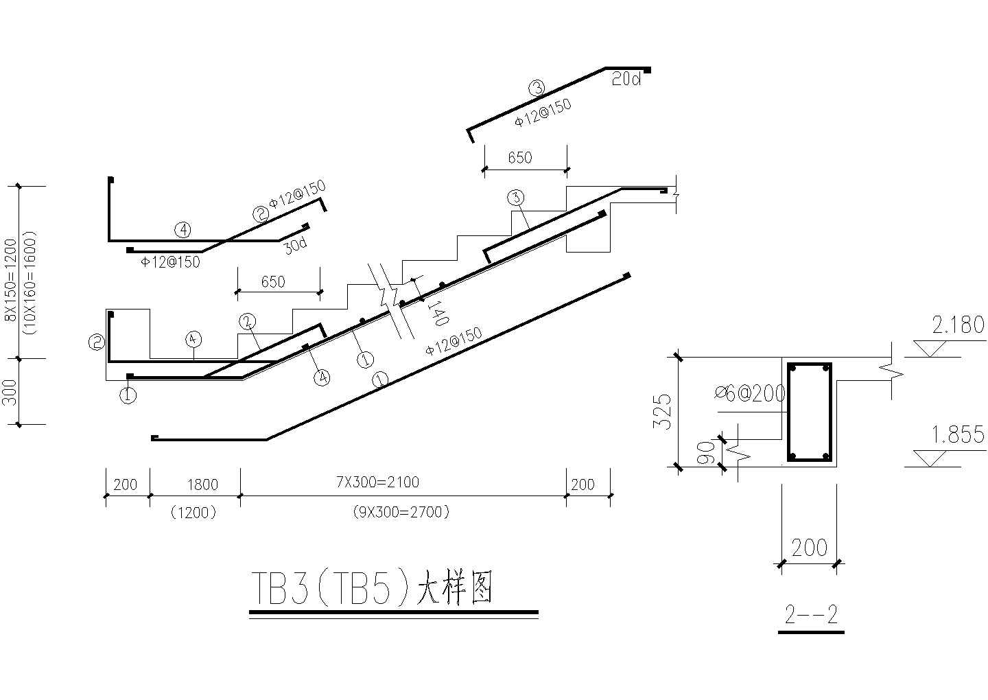 某别墅楼梯节点建筑布置CAD详图-图二