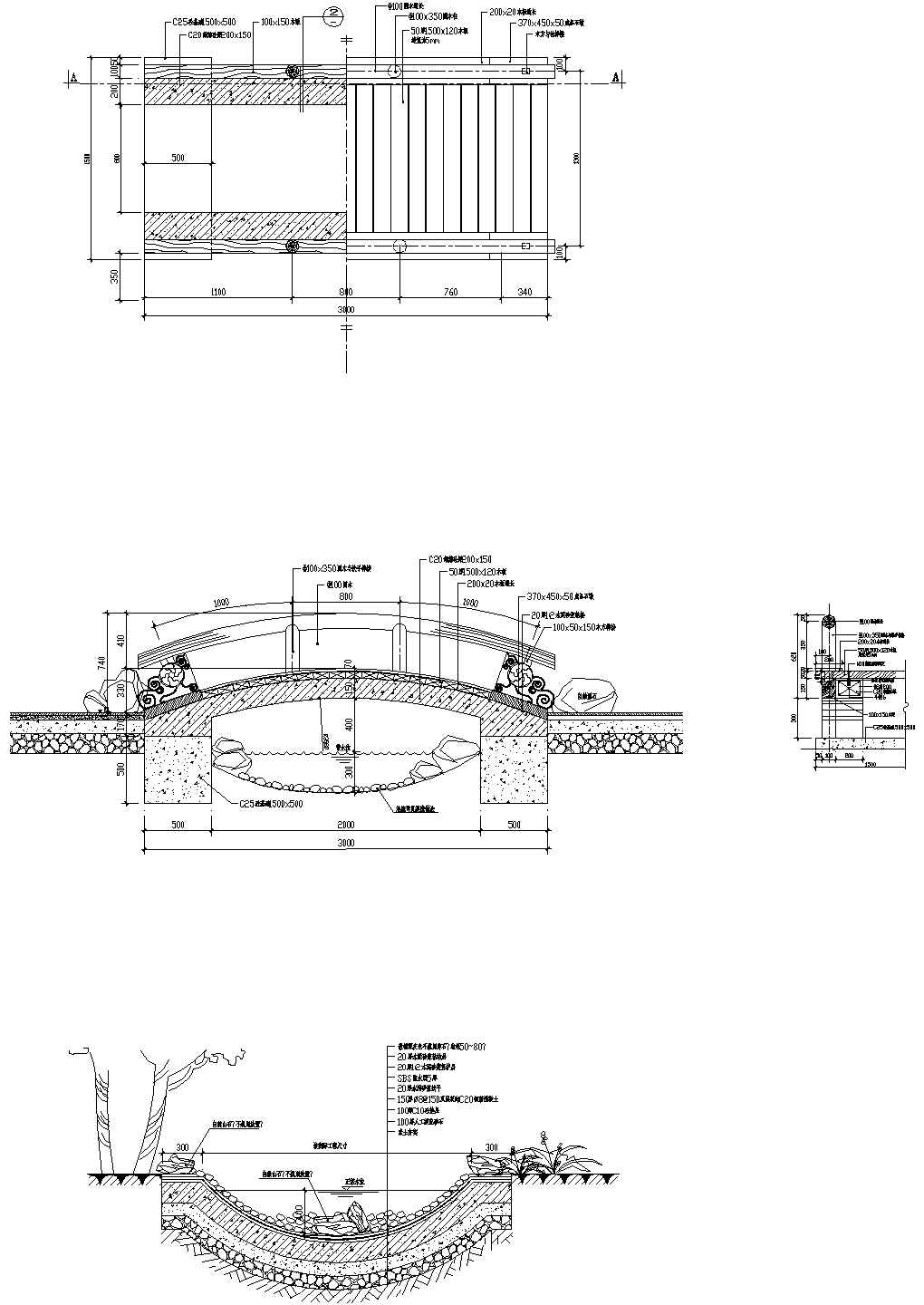 某地拱桥设计cad节点详图-图一