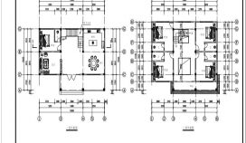 农村别墅设计图一至屋面平面图设计及施工建施图