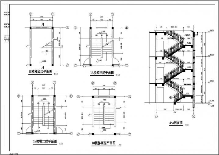 某三层带阁楼层砖混结构农居房设计建施CAD节点详图