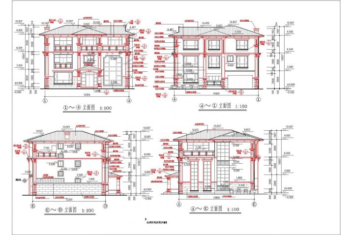 威海豪华别墅经典户型CAD大样构造节点图