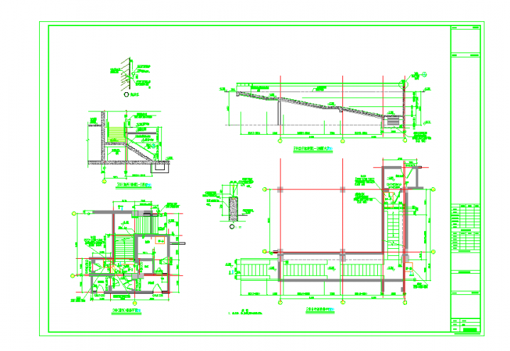 自行车坡道与室外楼梯设计CAD节点详图