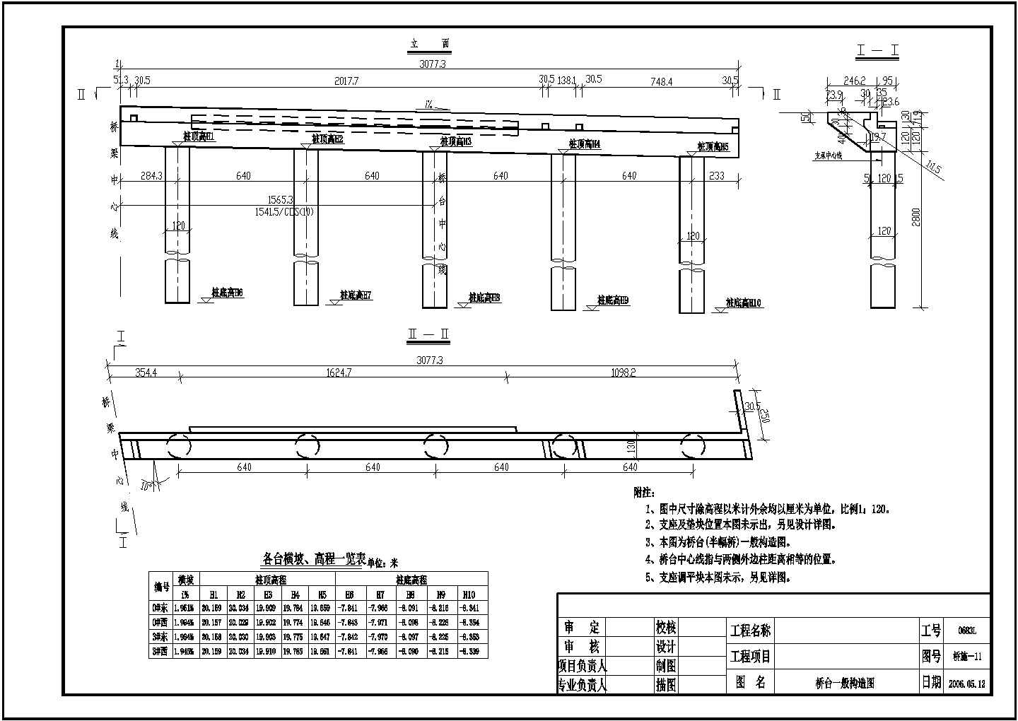 13m空心板简支梁桥台一般构造节点详图设计-图一