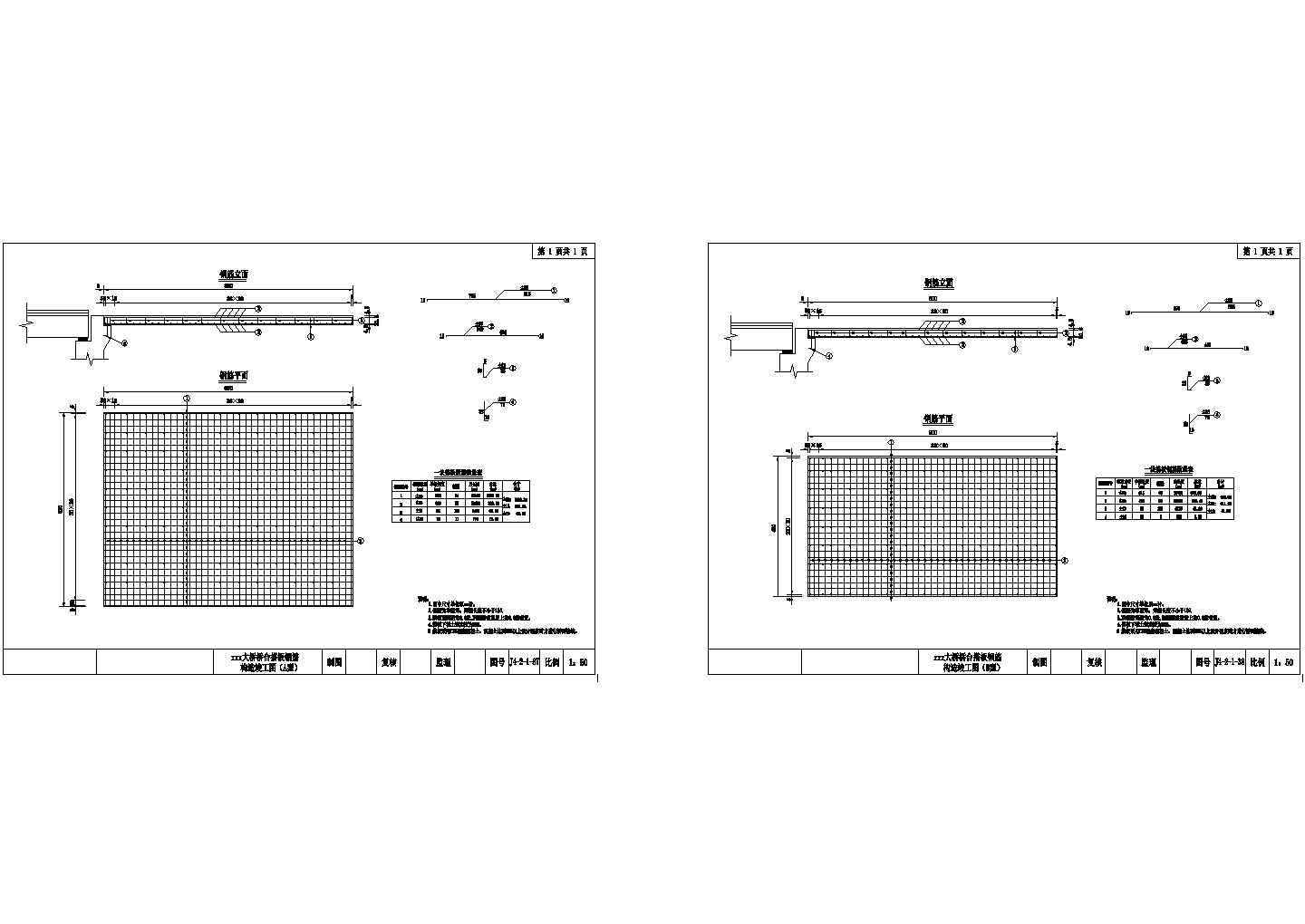 40m预应力混凝土连续T梁桥台搭板钢筋构造节点详图设计-图二