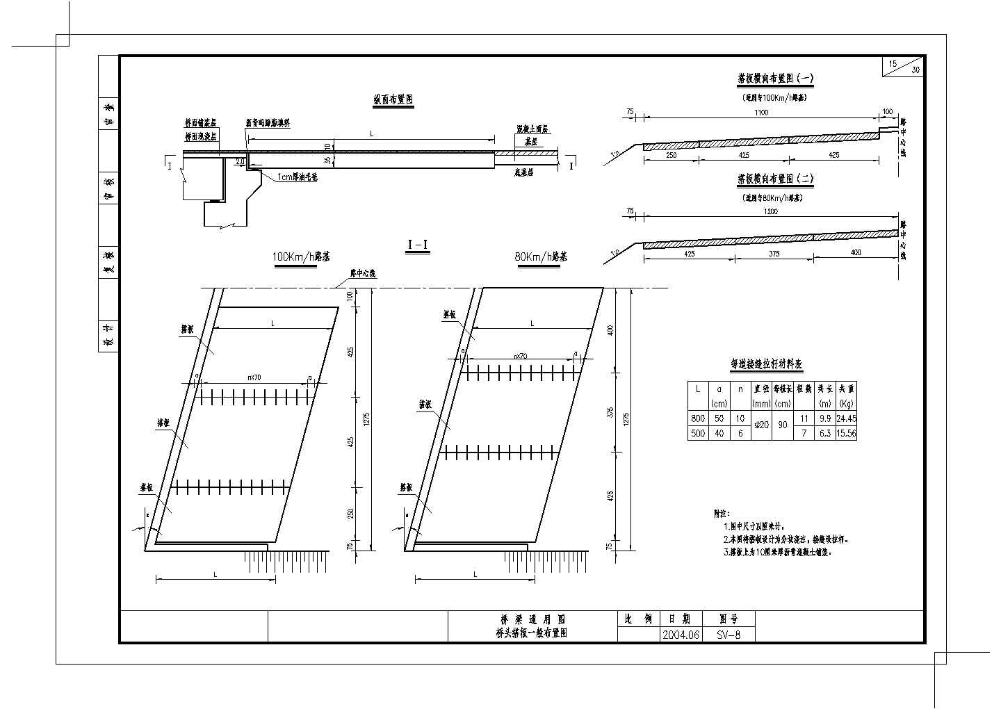 预制空心板上部桥头搭板一般布置节点详图设计-图二