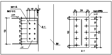 某常见的钢结构螺栓连接节点构造大样设计cad图(含8种设计)-图一