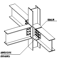 梁柱刚接节点与箱型柱与Ｈ梁焊接CAD节点详图-图二