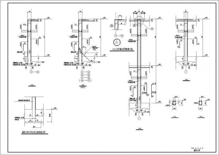 某建筑墙体配筋施工CAD节点详图