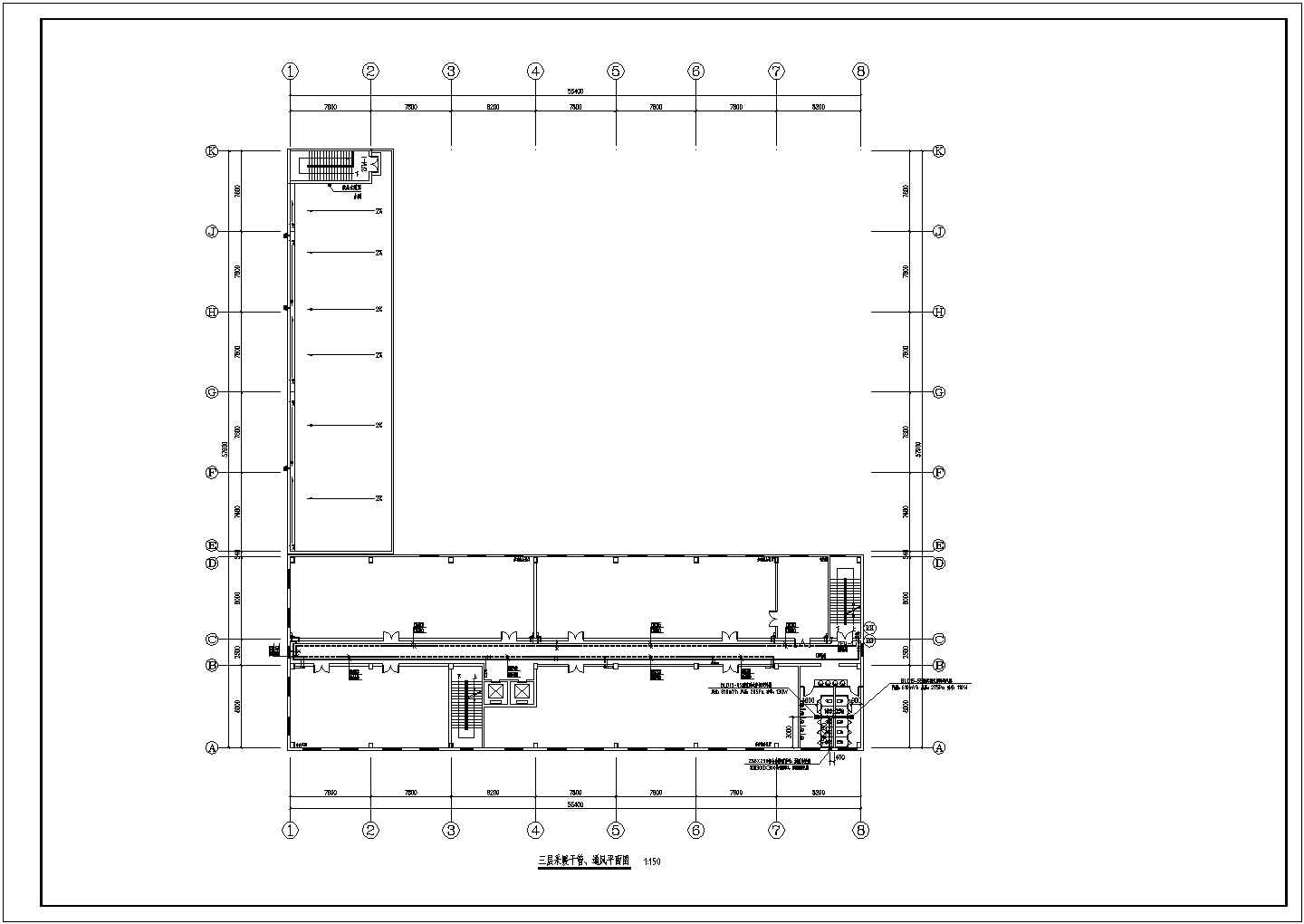 钢框架结构建筑暖通施工节点详图-图二
