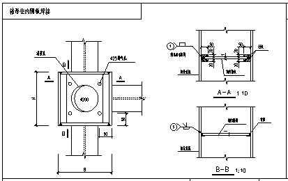 某商场大楼焊接设计CAD节点详图-图一