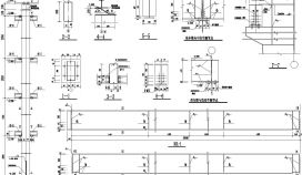 某地建筑钢柱与楼板的节点施工全套非常标准设计cad图纸