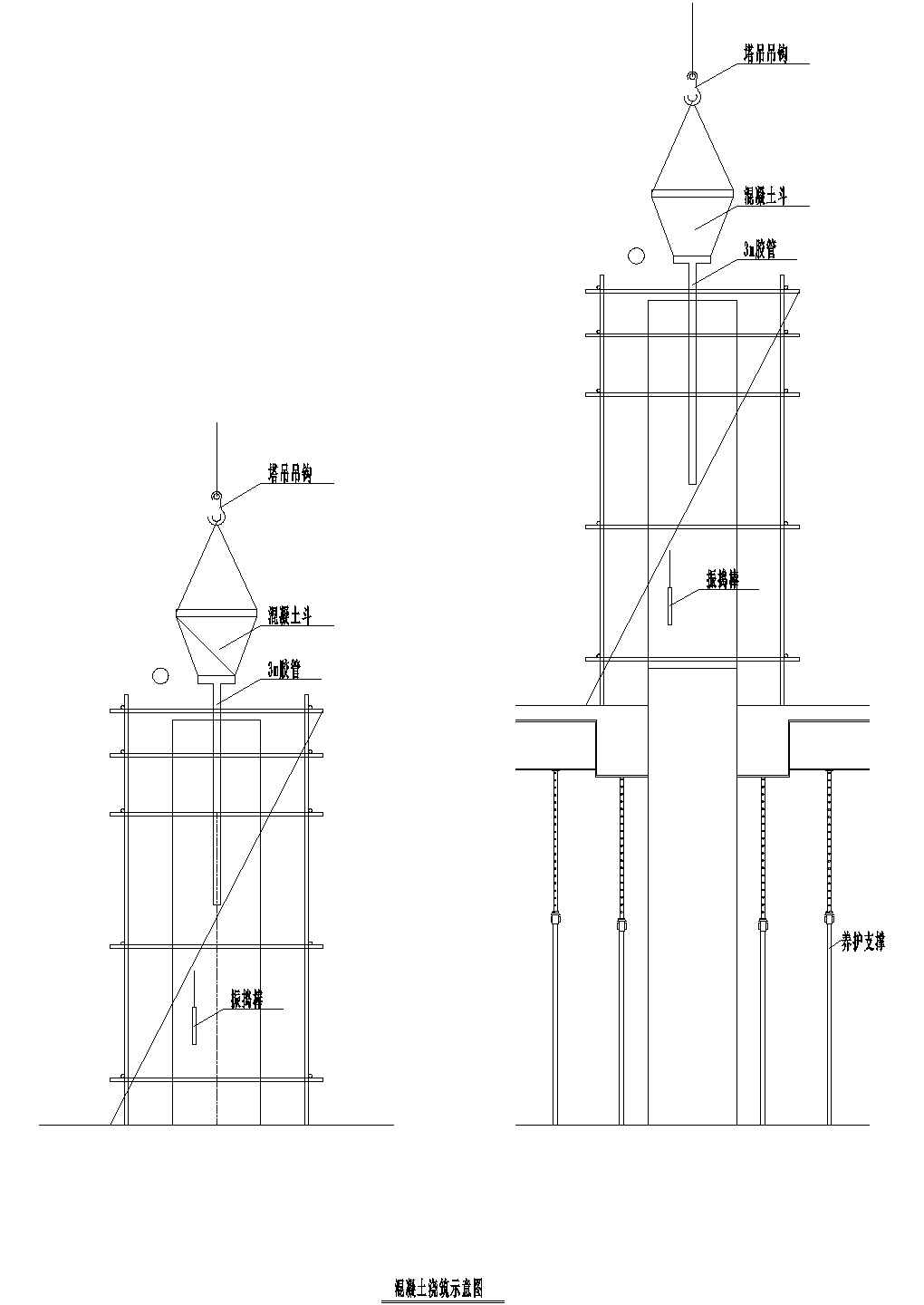 钢管混凝土柱安装示意CAD节点详图-图二