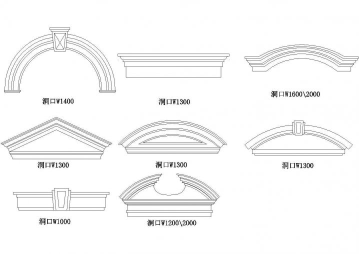 各种欧式风格窗套与洞口设计节点详图