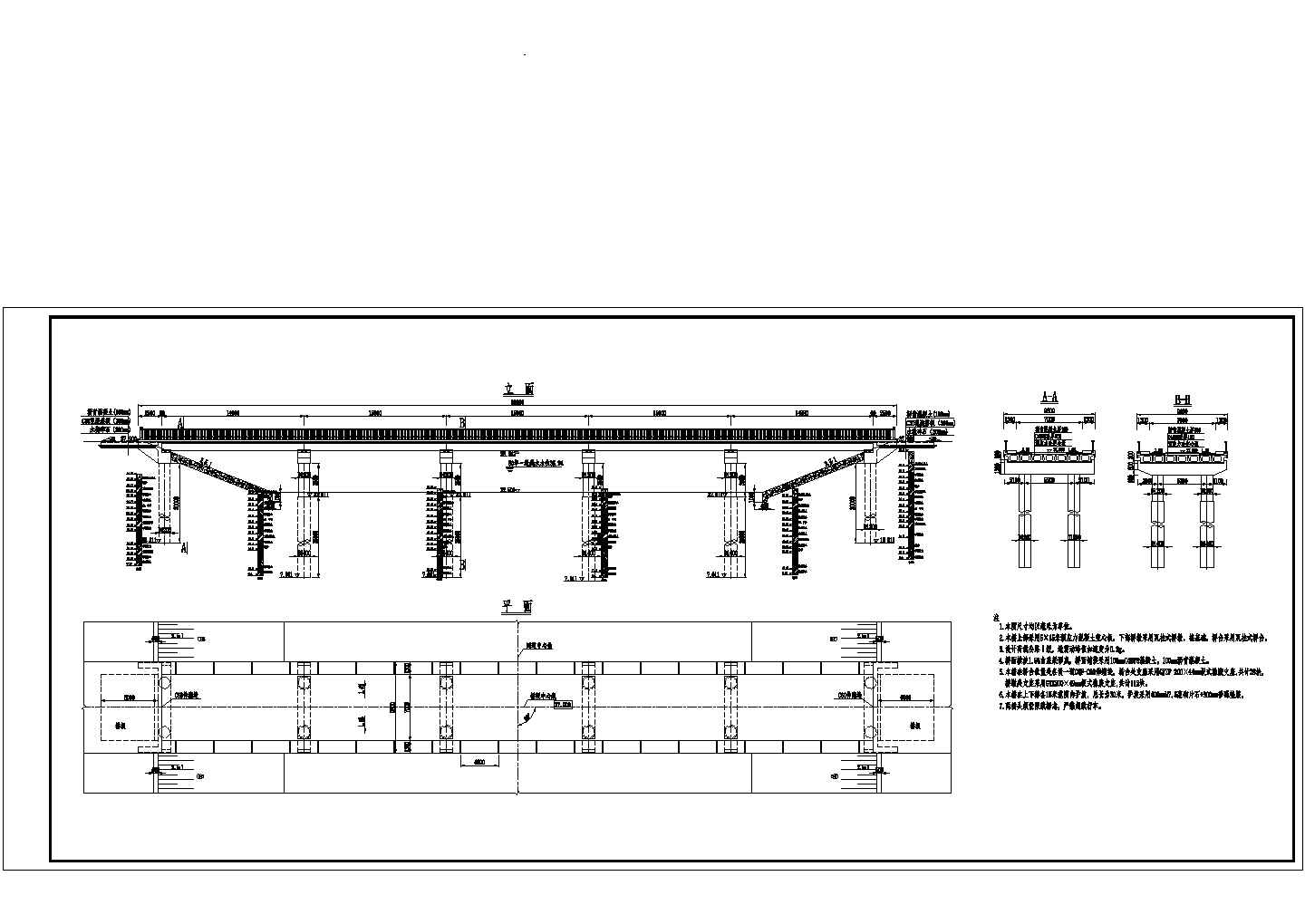 5×15米预应力混凝土空心板总体布置节点详图-图二
