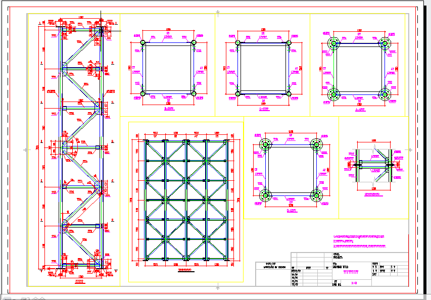 某建筑承重格构柱加工CAD节点详图-图一
