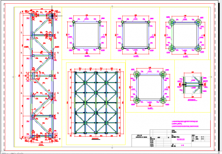 某建筑承重格构柱加工CAD节点详图