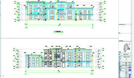 某地三层6班幼儿园建筑框架结构CAD图纸施工设计文档