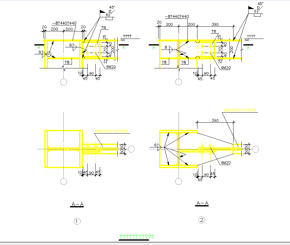 某地梁柱连接柱顶节点构造详图CAD图纸-图二