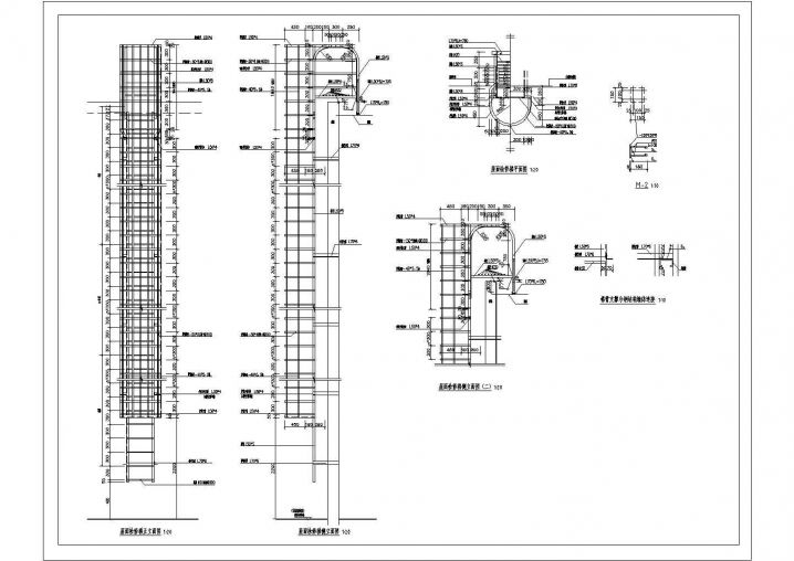 屋面检修梯设计CAD节点详图
