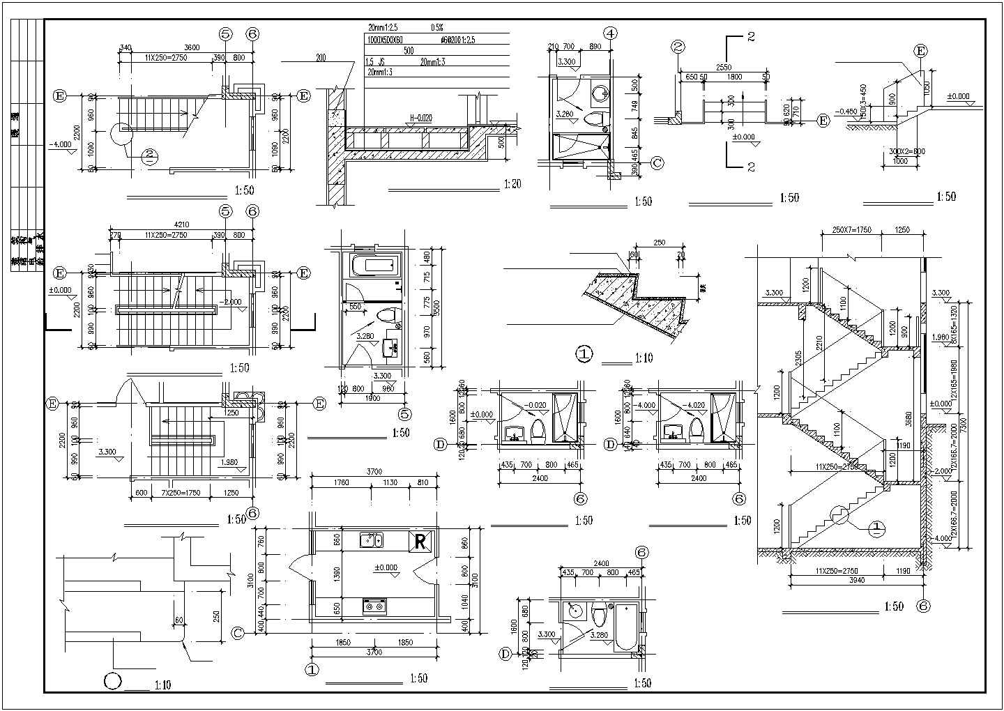 西式别墅建筑施工CAD节点详图-图一