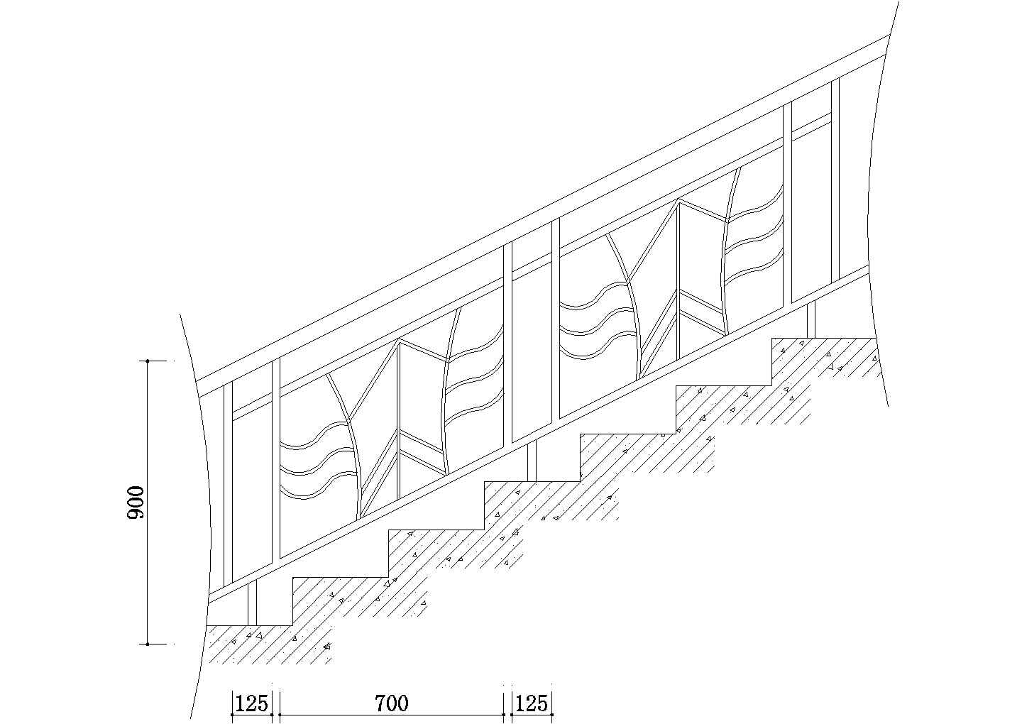 楼梯节点CAD基础平面布置参考图-图一