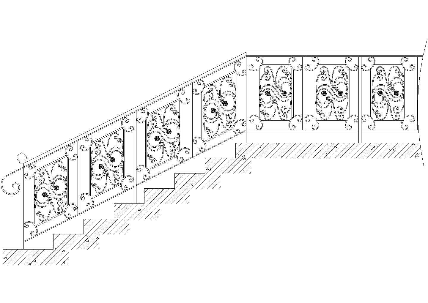 楼梯节点CAD基础平面布置参考图-图二