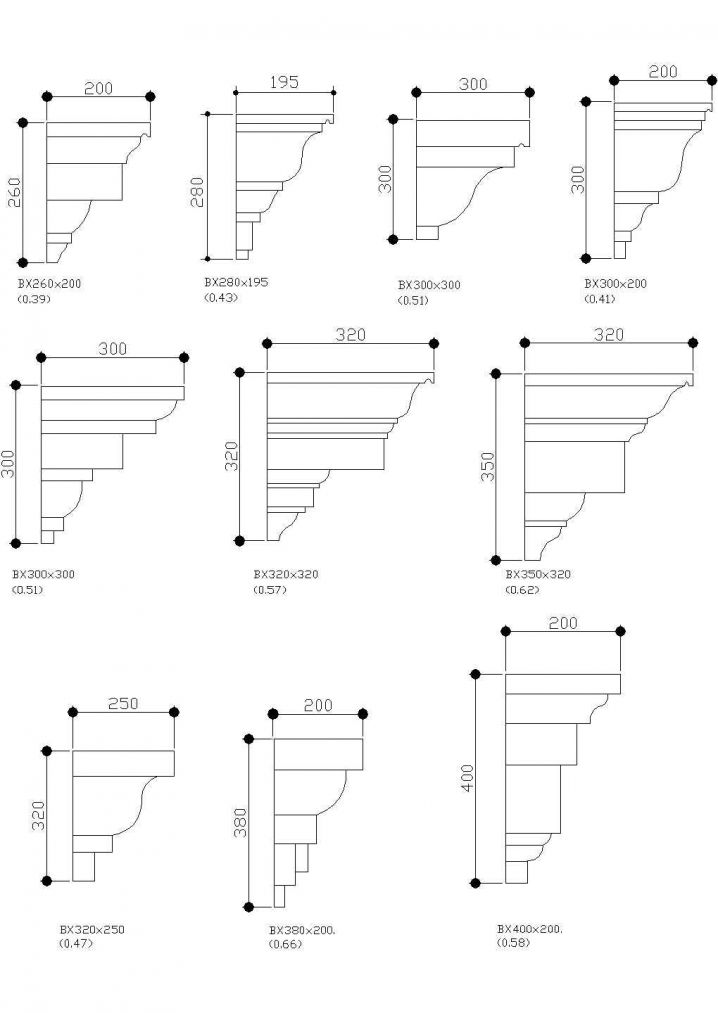 多种风格线角构造CAD节点详图