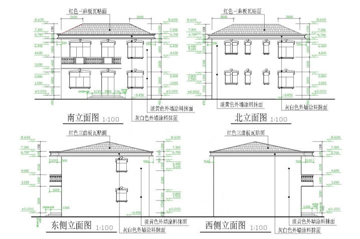 锦州农村二层住宅建筑CAD大样构造节点图