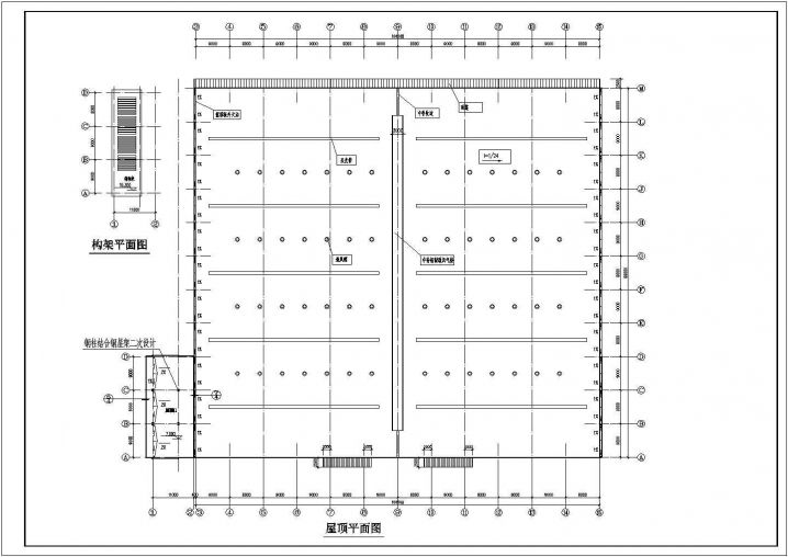某单层轻钢结构生产厂房设计CAD详细建筑施工图